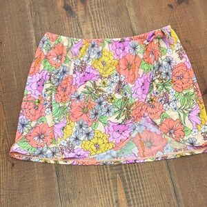 Cat & Jack Floral Mini Skirt - Pink, Orange, Yellow, Green